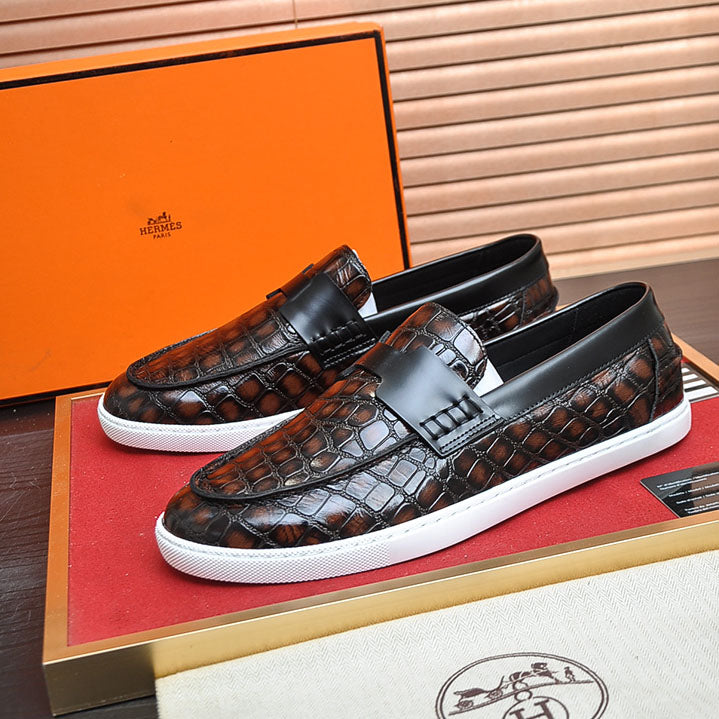 Croc Embossed Casual Loafer NE190136