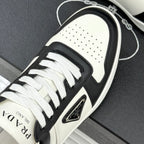Triangle Badge Flat Lace-up Sneakers With Perforated Toe S265505