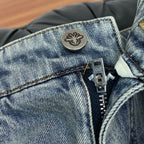 Pale Washed Denim Jeans With Faint Star Print On Back Pocket R260501