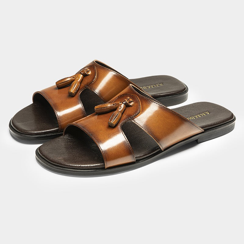 Tassel Slide Sandals Open Toe Slip-On Dress Slippers Y101157