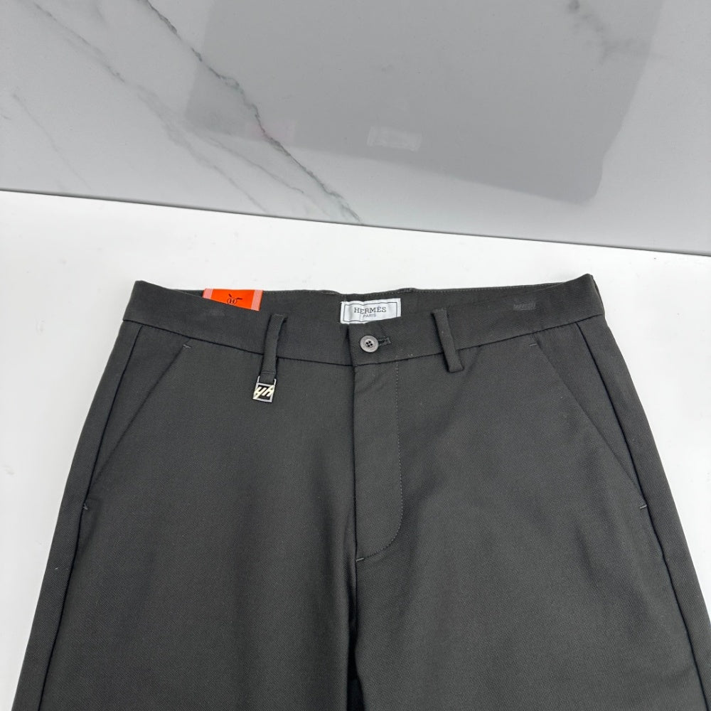 Fine Textured Solid Straight Business Trousers P141007