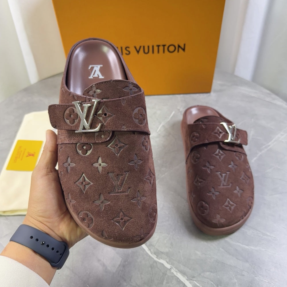 Embossed Strap Buckle Mule Slides S265511