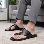 Textured Thong Slide Sandals Open Toe Slip-On Flip Sandals Y101137