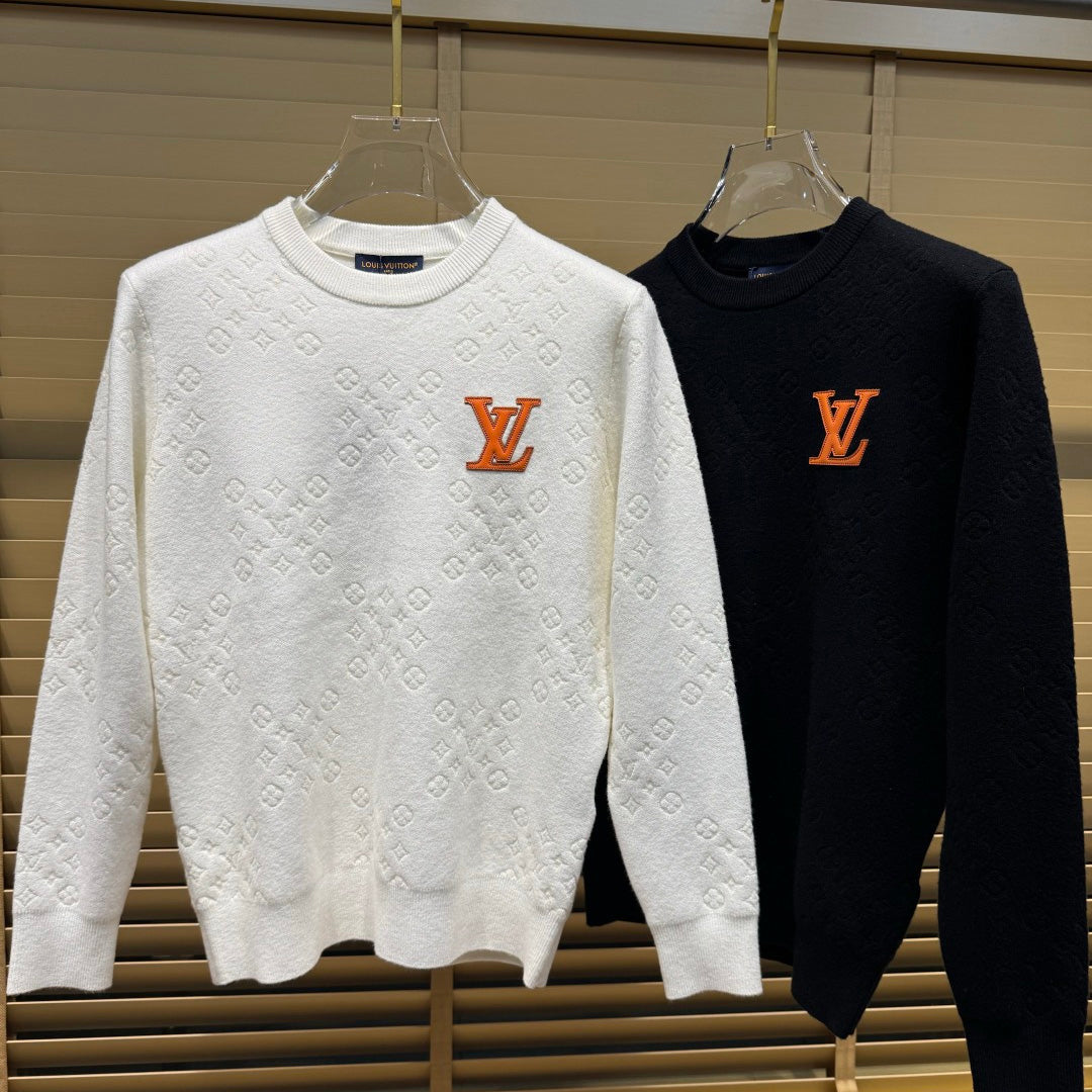 New Crew Neck Diamond Arrangement Jacquard Knit Sweater GN380104