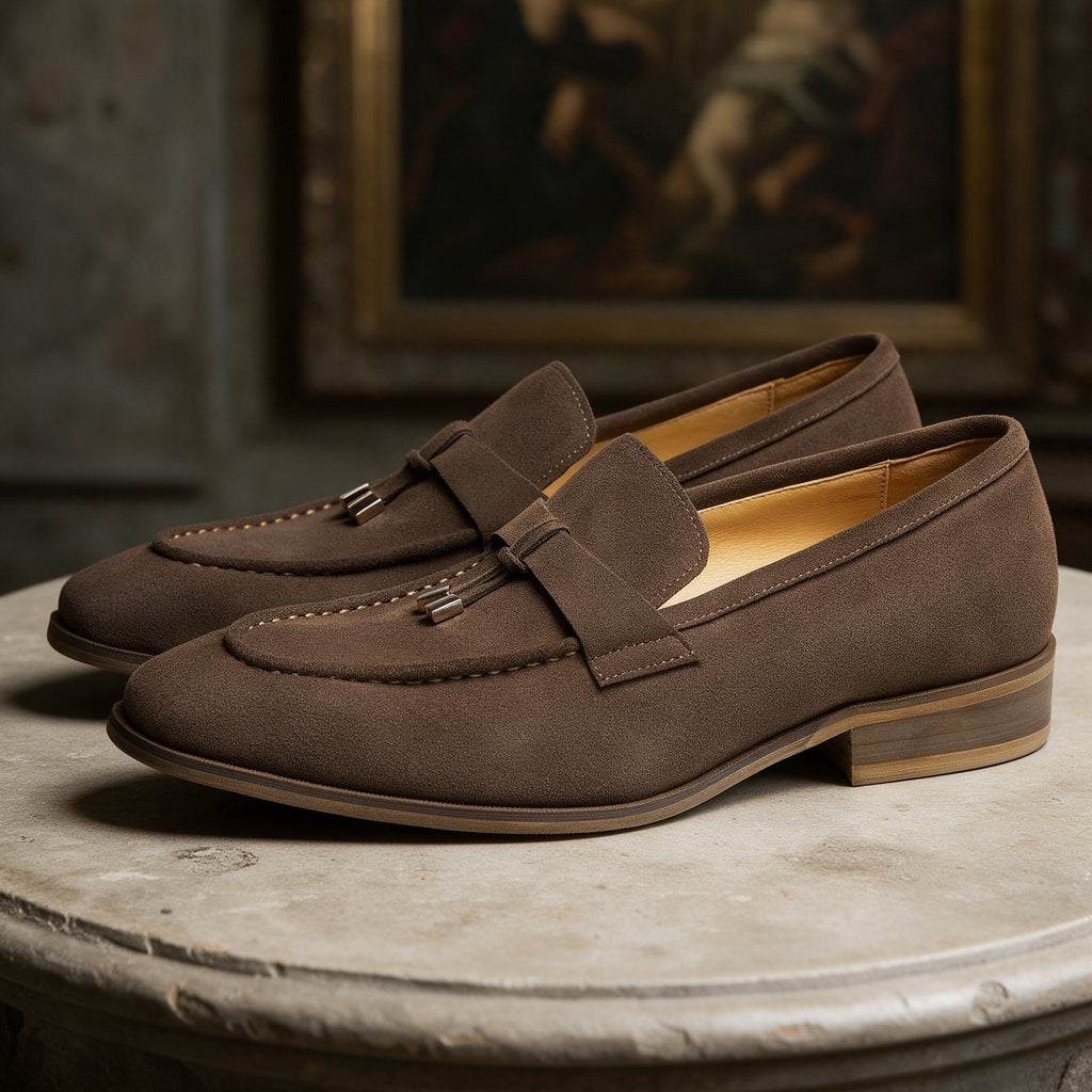 Tassel Loafers Suede Slip-On Dress Loafers Y101125