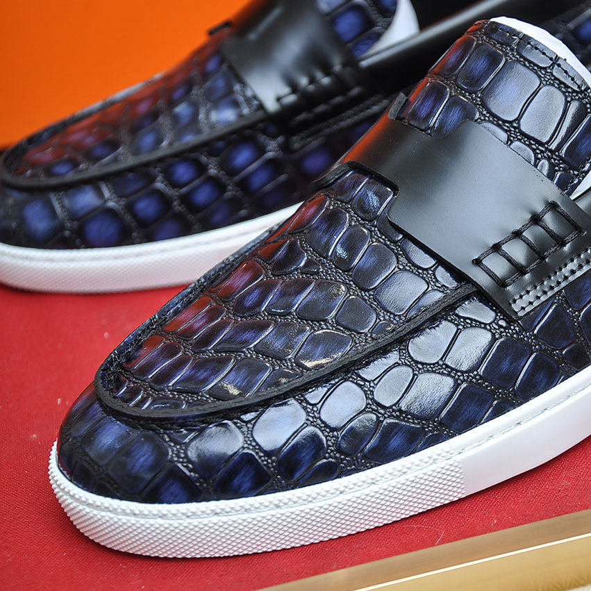 Croc Embossed Casual Loafer NE190136