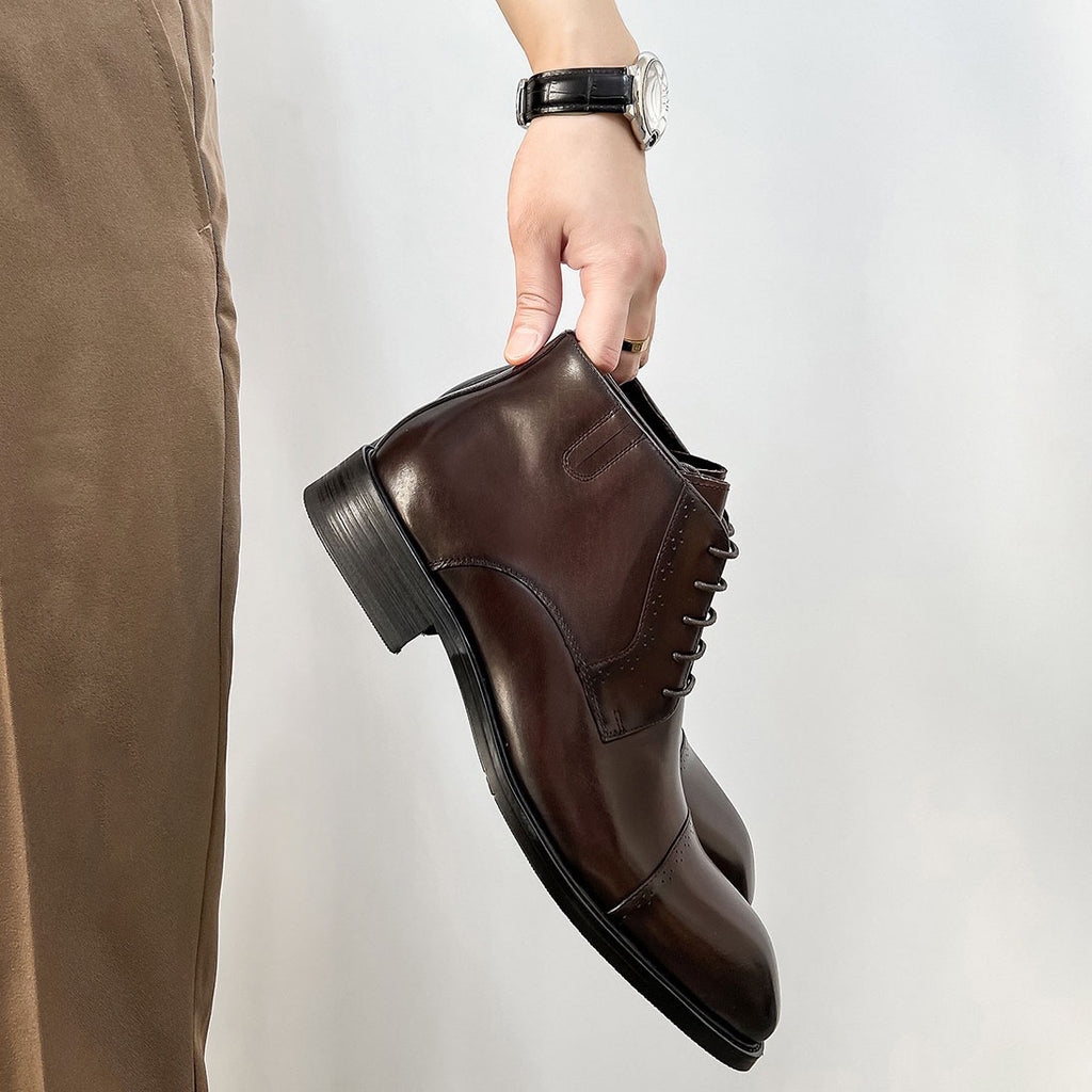 Men's Cap Toe Lace-up Chukka Dress Boots P050513
