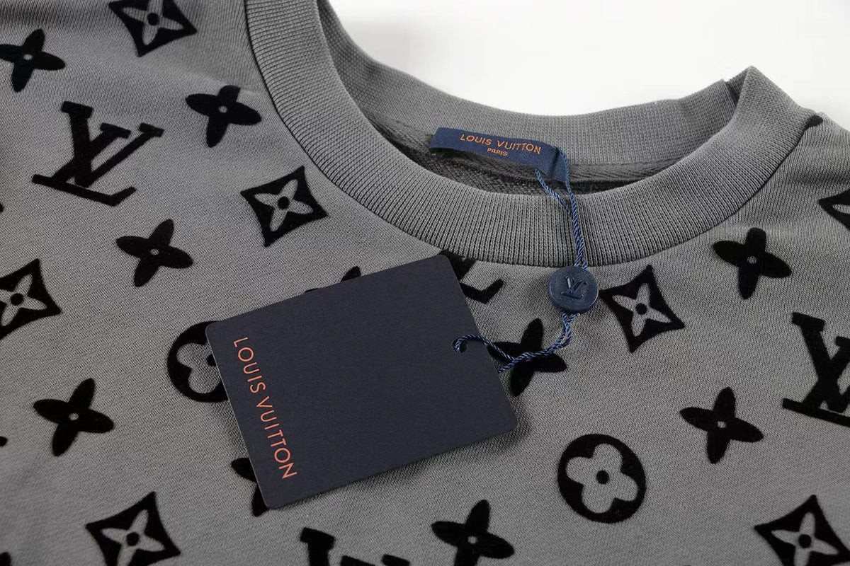 Men's All Over Monogram Print Crew Neck Sweatshirt YG500101