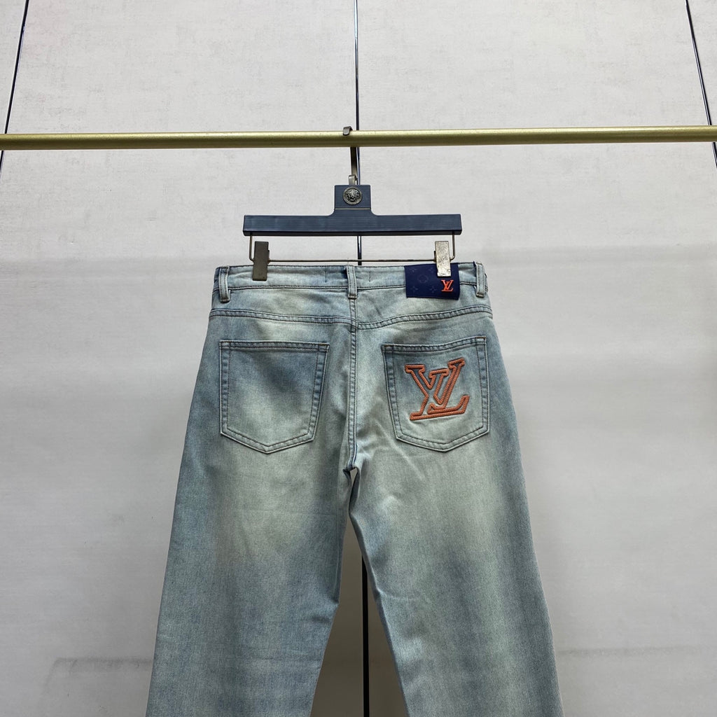 Pale Vintage Fade Orange Logo Jeans E260935