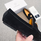 Men's Medusa Gold Emblem Slip-On Loafer Driving Shoes NE190117