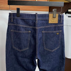 Raw Dark Indigo Mens Metal Badge Pocket Denim Trousers R260521