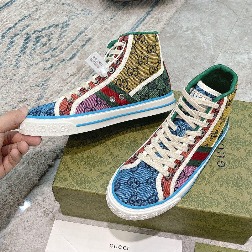 Vintage Pattern Canvas High Top Sneakers S283417