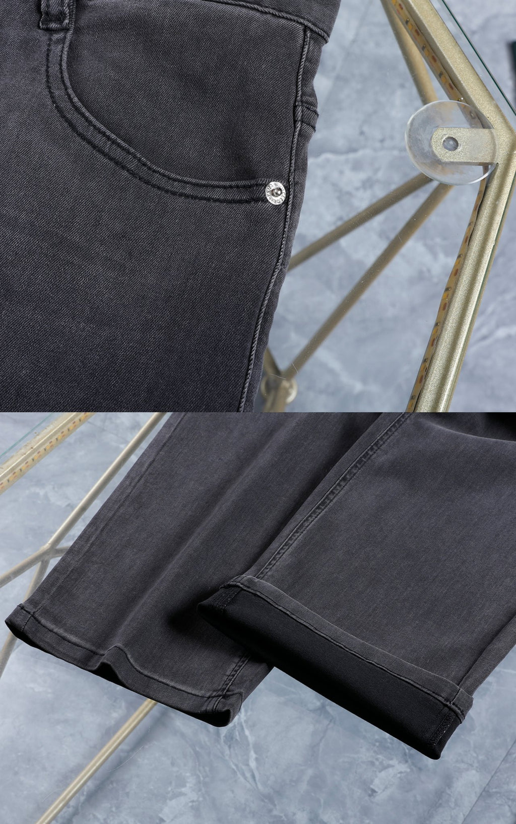 Dark Wash Grey Multi-Style Embroidery Denim Jeans L260604