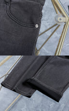 Dark Wash Grey Multi-Style Embroidery Denim Jeans L260604