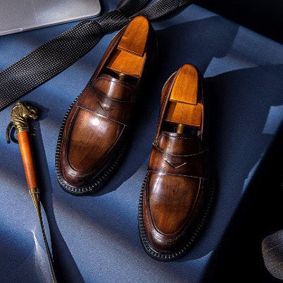 Penny Loafers Chunky Sole Slip-On Dress Shoes Y101112