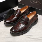 Croc Embossed Slip-On Loafers U310509