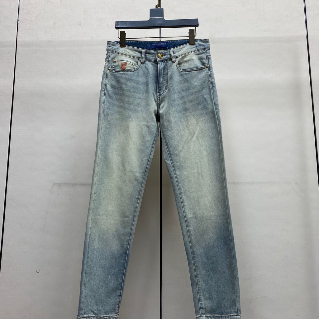 Pale Vintage Fade Orange Logo Jeans E260935