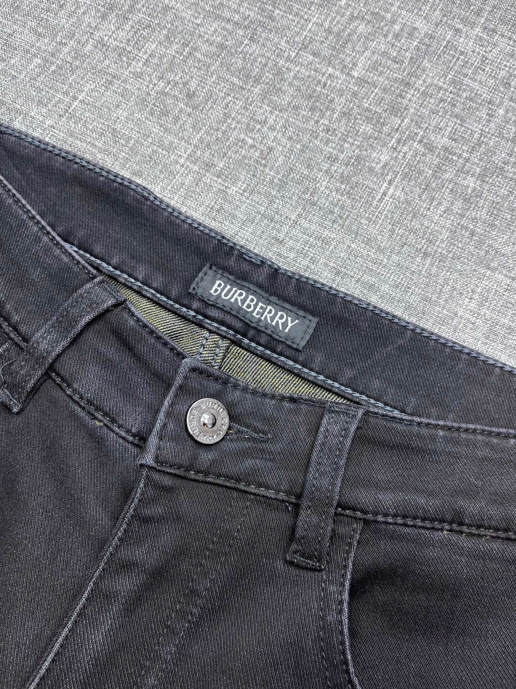 Solid Black Tone-on-Tone Embossed Jeans M260719