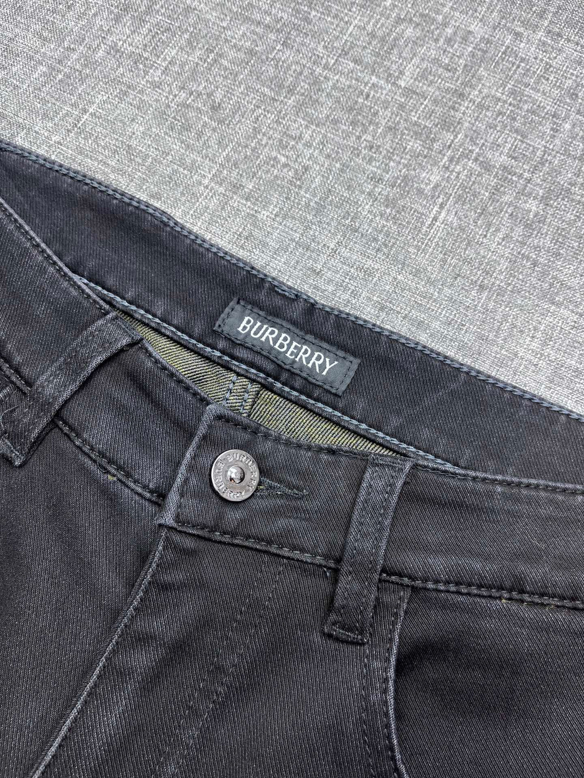 Solid Black Tone-on-Tone Embossed Jeans M260719
