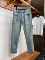 Vintage Wash Graphic Printed Pocket Denim Jeans L260630