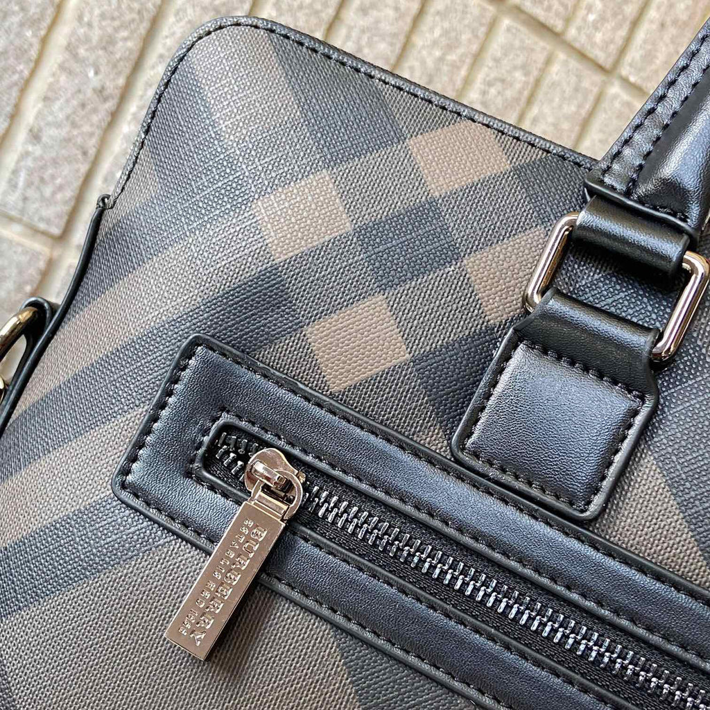 Classic Plaid Print Handheld Business Briefcase B101011