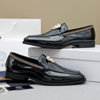 Men's Patent Medusa Metal Head Slip-On Loafers NE190144