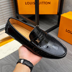 Glossy Grid Embossed Slip-On Loafer S283432