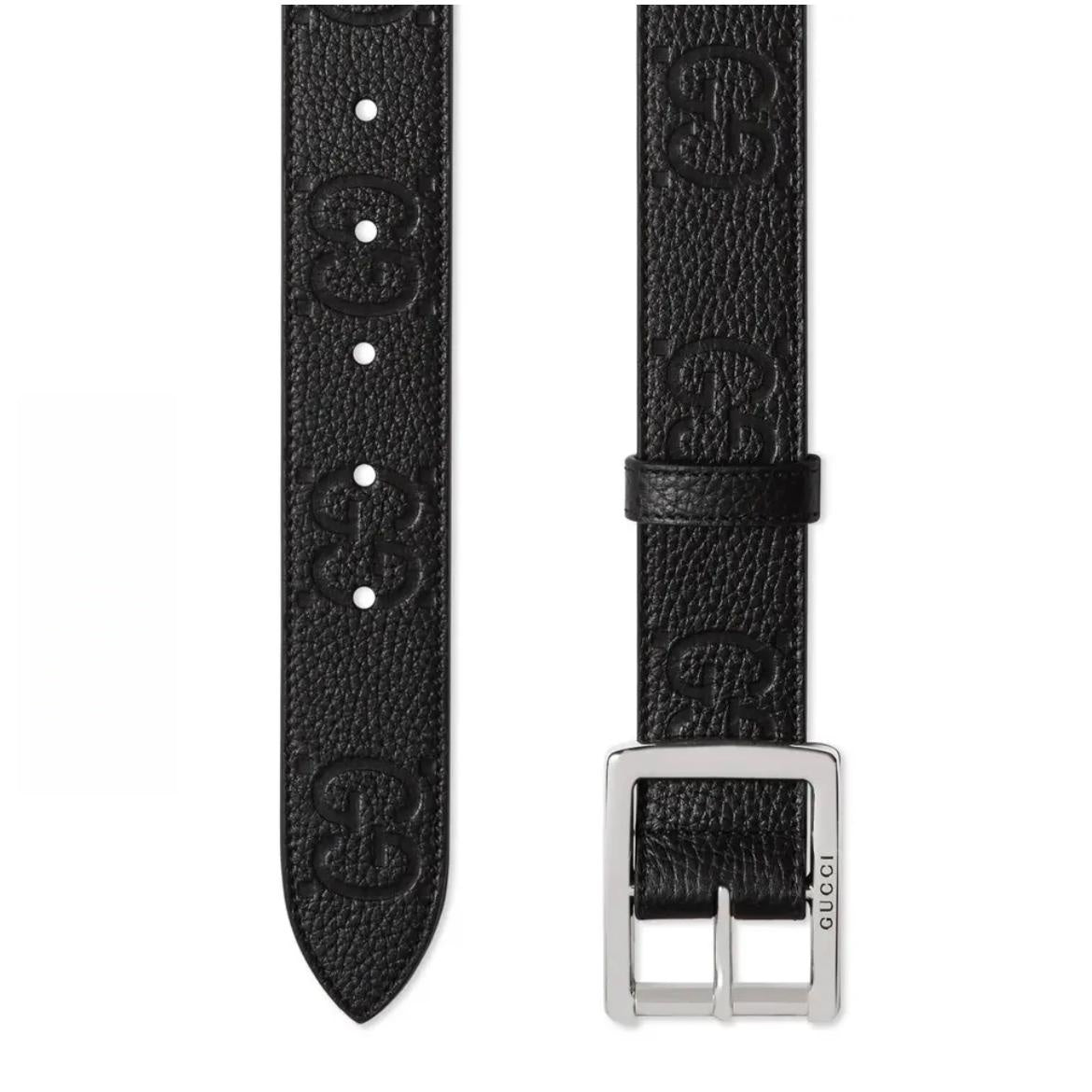 Dual Logo Embossed Pin Buckle Belt E020801
