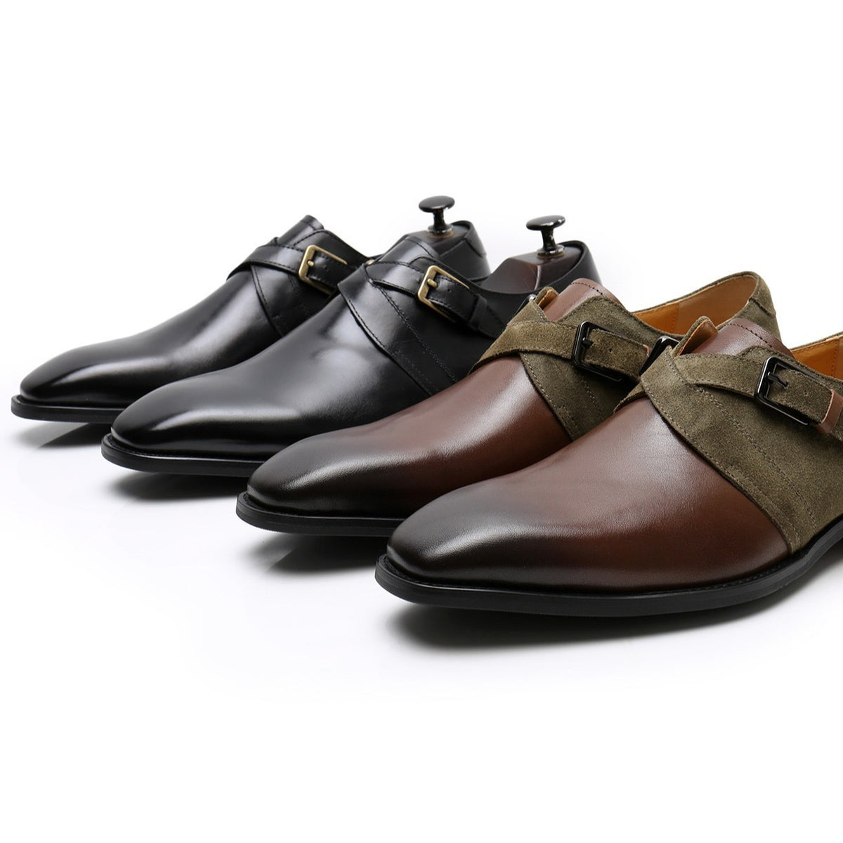 Single Monk Strap Dress Shoes Buckle Slip-On Formal Monk Shoes P050511