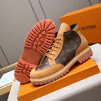 Men's Monogram Patchwork High Top Work Boots NE190119