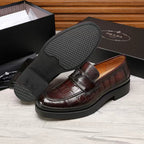 Croc Embossed Slip-On Loafers U310509