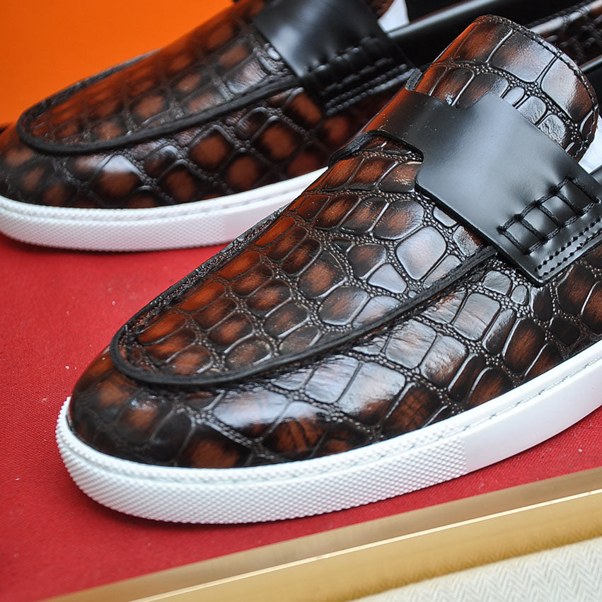 Croc Embossed Casual Loafer NE190136