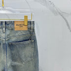 Vintage Faded Light Blue Clean Design Jeans M260726