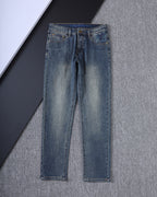Large Printed Motif Pocket Slim Fit Denim V260828