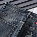 Back Pocket Camouflage Printed Vintage Denim Jeans R260538