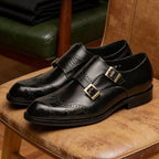 Wingtip Brogue Double Monk Strap Shoes Y101150