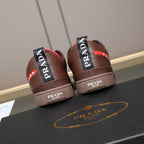 Red Side Label Leather Low Top Sneakers S283408