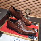 Men's Triangle Logo Glossy Lace-up Derby Shoes JN081114