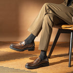 Penny Loafers Chunky Sole Slip-On Dress Shoes Y101112