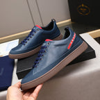 Red Side Label Leather Low Top Sneakers S283408