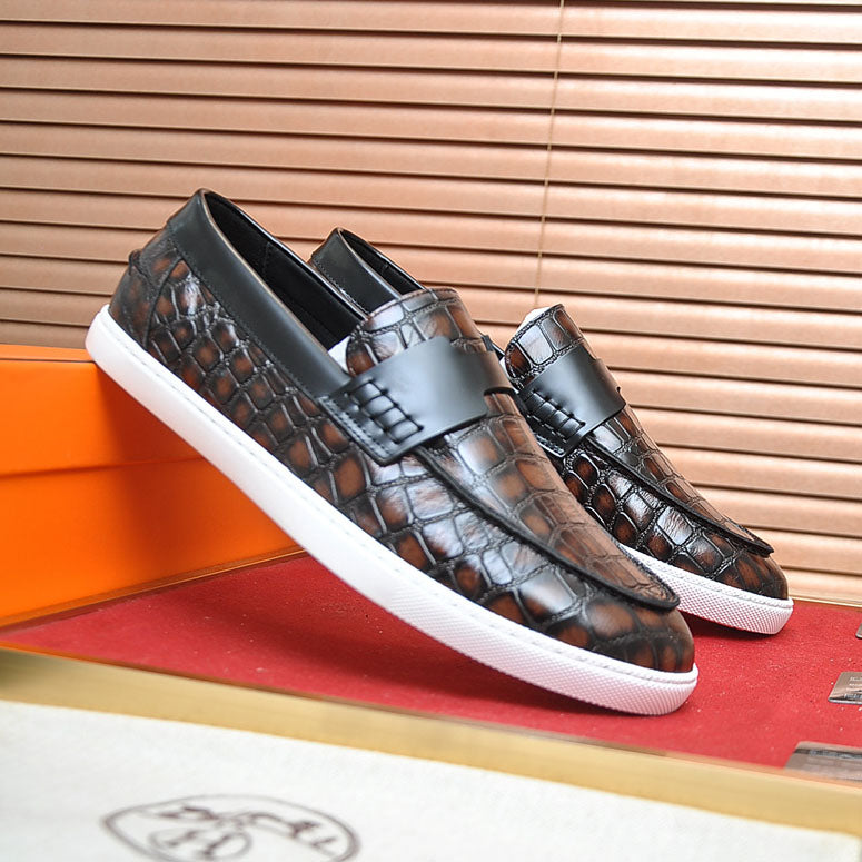 Croc Embossed Casual Loafer NE190136