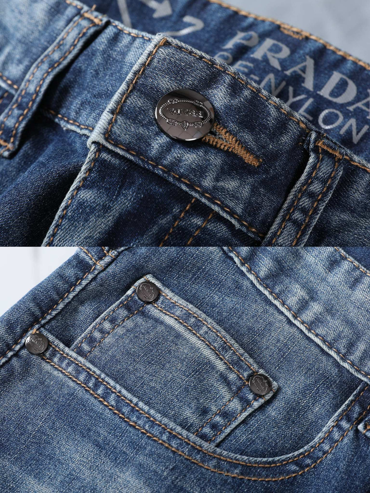 Heritage Triangle Logo Slim Fit Denim E260919