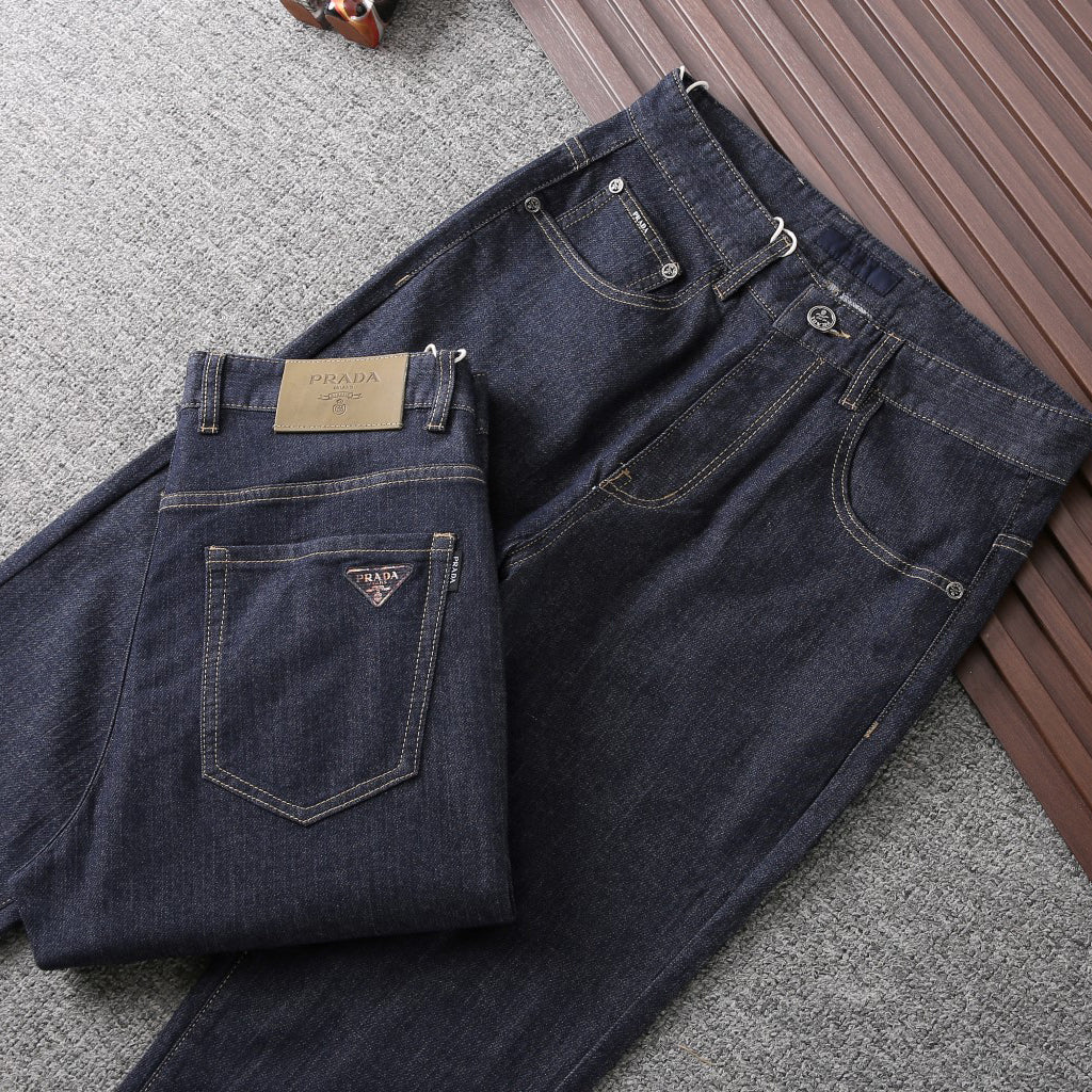 Dark Indigo Triangle Patch Jeans E260934