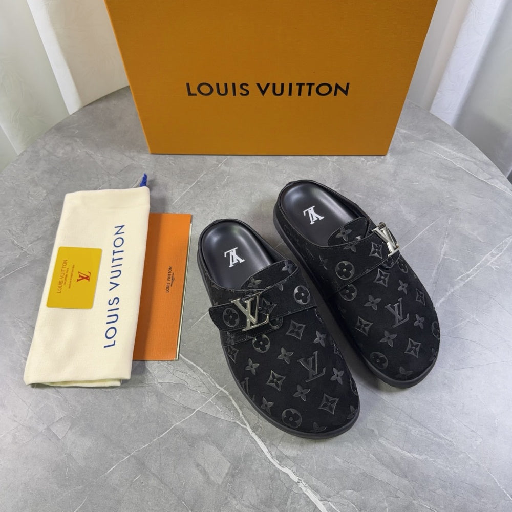 Embossed Strap Buckle Mule Slides S265511