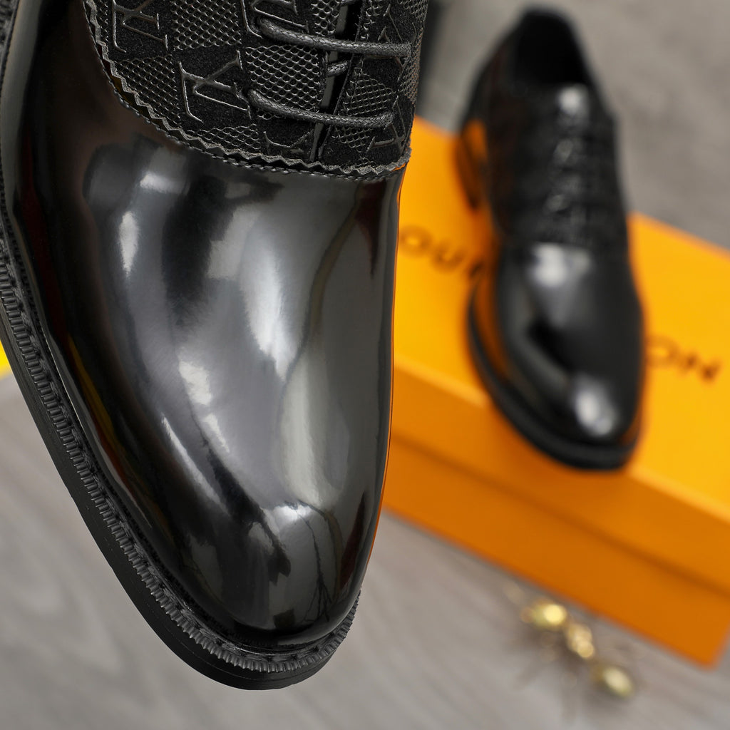 Men's Polished Panel Plaid Oxford Shoes NE190127
