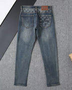 Vintage Blue Check Monogram Mens Jeans E260933