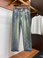 All-Over Double G Monogram Print Slim Denim V260802