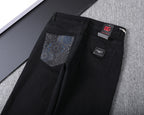 Solid Black Wash Metal Logo Plate Jeans V260814