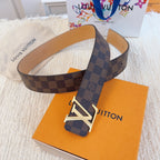 Checkered & Vintage Print Metal Buckle Belt E020802