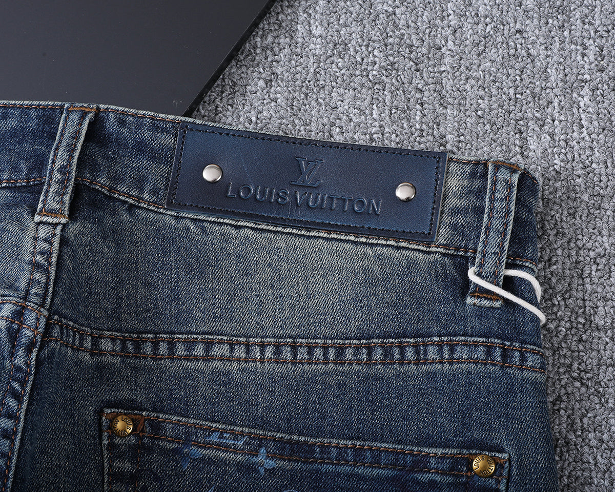 Large Printed Motif Pocket Slim Fit Denim V260828